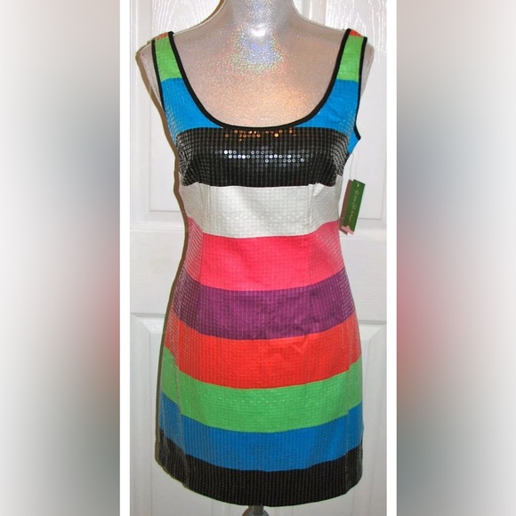 258.00 NWT LILLY PULITZER LUCY SEQUIN MULTI COLOR-BLOCK - Picture 4 of 6